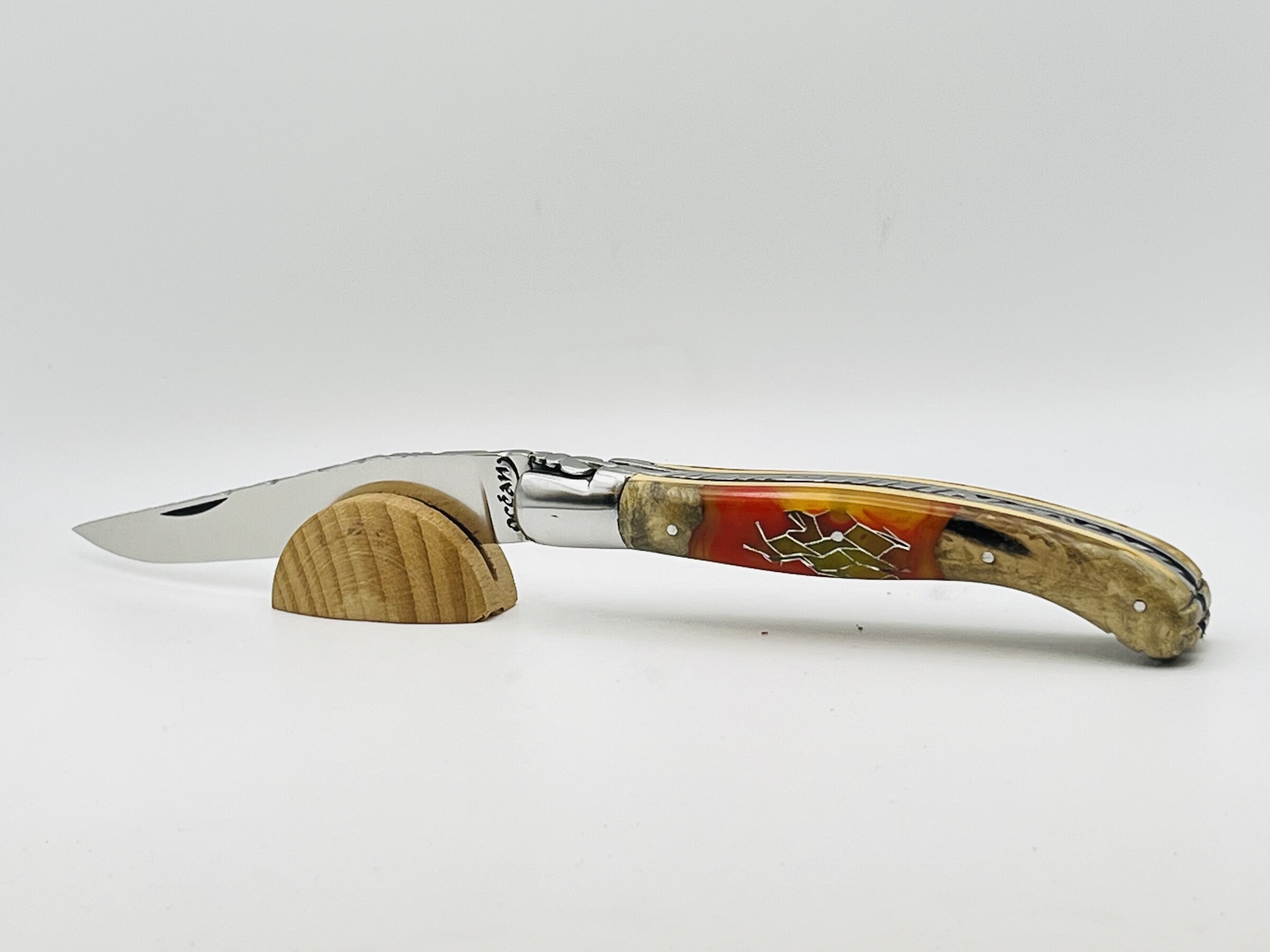 Couteau Rosace Hybride Marronier Résine