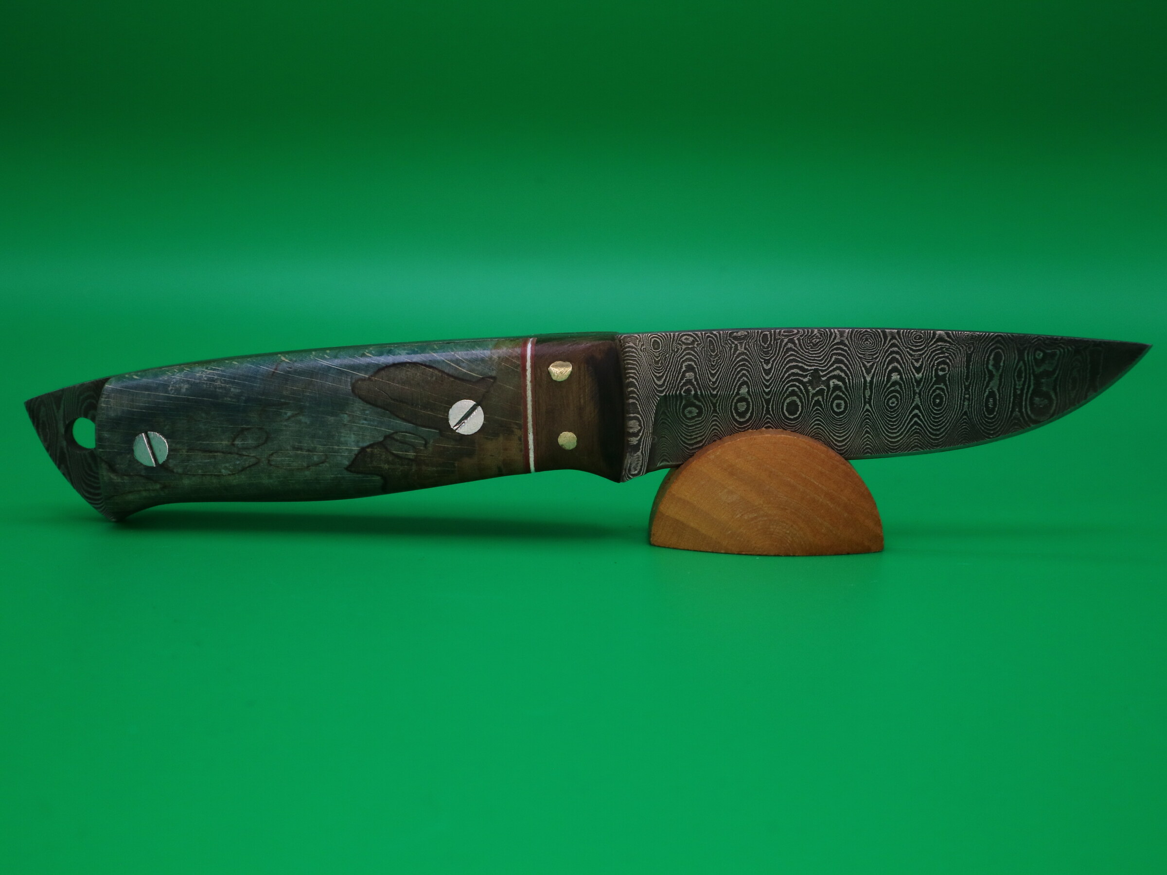 Couteau Puukko Damas Bois de Fer Bouleau et CB